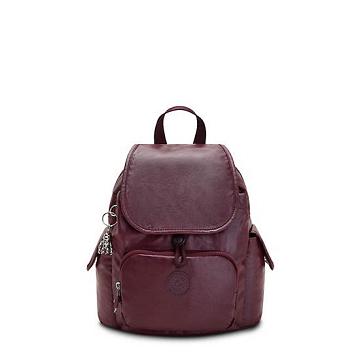 Kipling City Pack Mini Classic Metallic Backpacks Burgundy Lacquer | CA 1480MQ